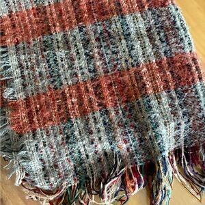 Multicolor Woven Fringe Scarf